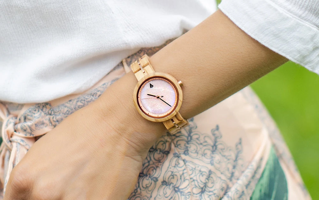 Theory All Olive Pink Marble Womens Watch