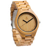 The all bamboo wooden watch is equipped with high quality Japan quartz movement and stainless steel tri-fold clasp with push buttons. Diameter of the dial 1.7 inches. Strap and case are made of 100% bamboo.