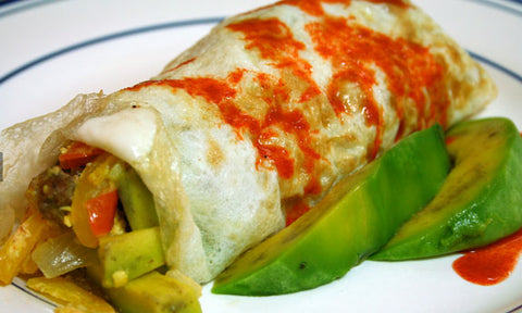 tex mex breakfast burrito paleo diet breakfast recipes quick and healthy | content by Tree Hut Co. 