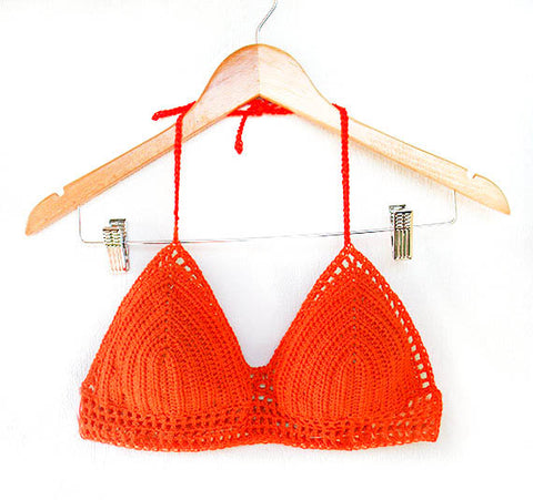 Memorial Day Essentials: Swimsuit Red Crochet Bikini Top