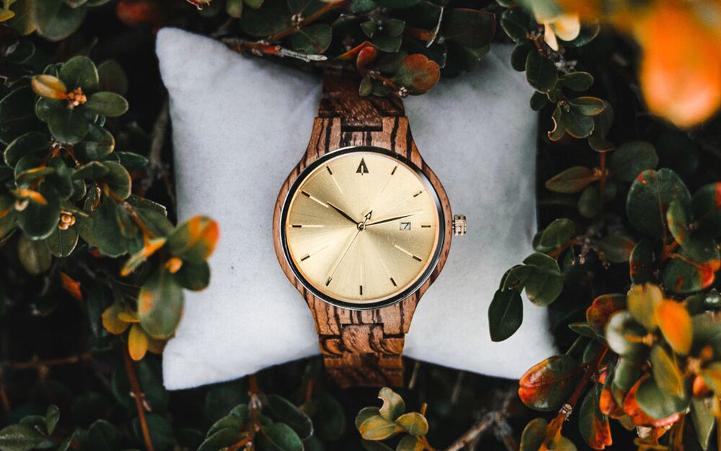 Solstice Zebrawood Gold Watch For Women