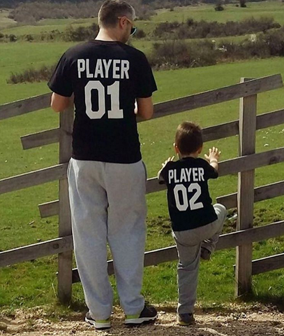 father and son matching outfits