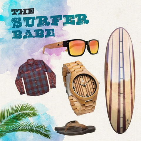 The surfer babe gift holiday ideas from treehut handmade wooden watches in san francisco california