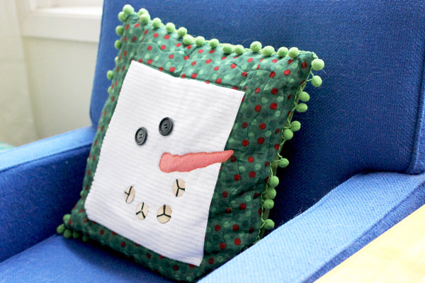 christmas threw up in hattitude jewels apartment snowman pillow