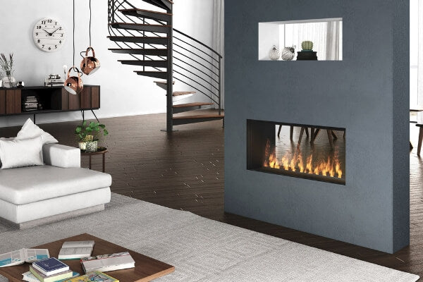 2-sided vent-free fireplace