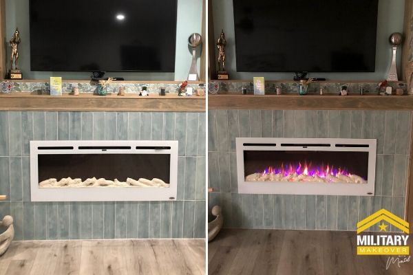 Hixon family military makeover fireplace