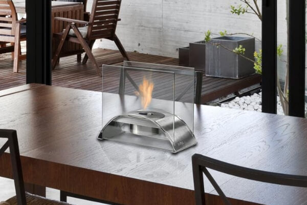 Eco-Feu Sunset Table Top Ethanol Fireplace - Stainless Steel (TT-00114-SS)