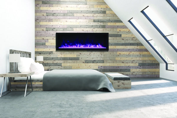 Modern Electric Fireplace in a Bedroom