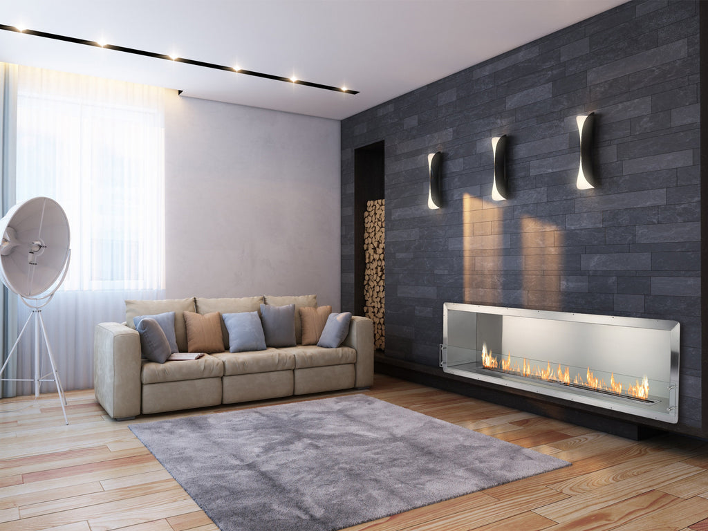  Ignis Ethanol Firebox - 78" Built-in Single Sided Ventless Fireplace