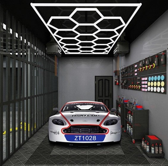 Hexagon Garage Lights Ceiling Grid – Hex
