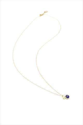 Bezel Navy Quartz Charm Necklace