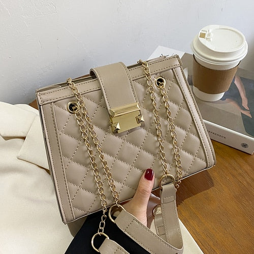 Lingge Embroidery Thread Shoulder Bag