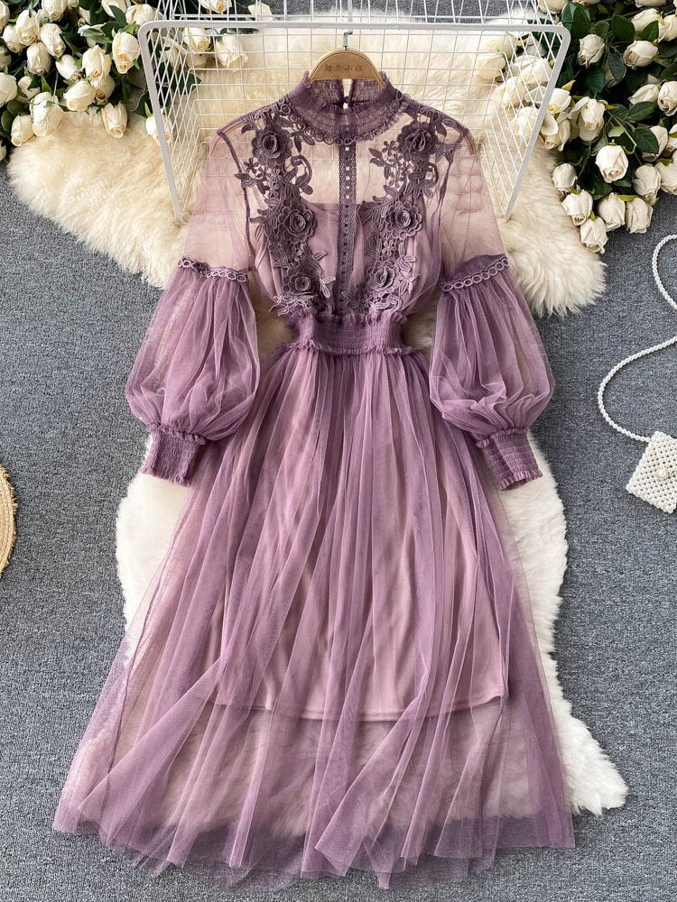 Gagarich Ladies Dress Three-dimensional Flower