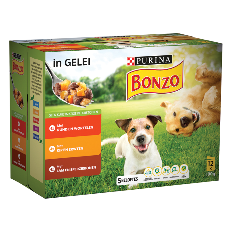 Oplossen Latijns onderdelen Bonzo - Vitafit Multipack Rund , Kip & Lam in Gelei - 12x100g – Achazz