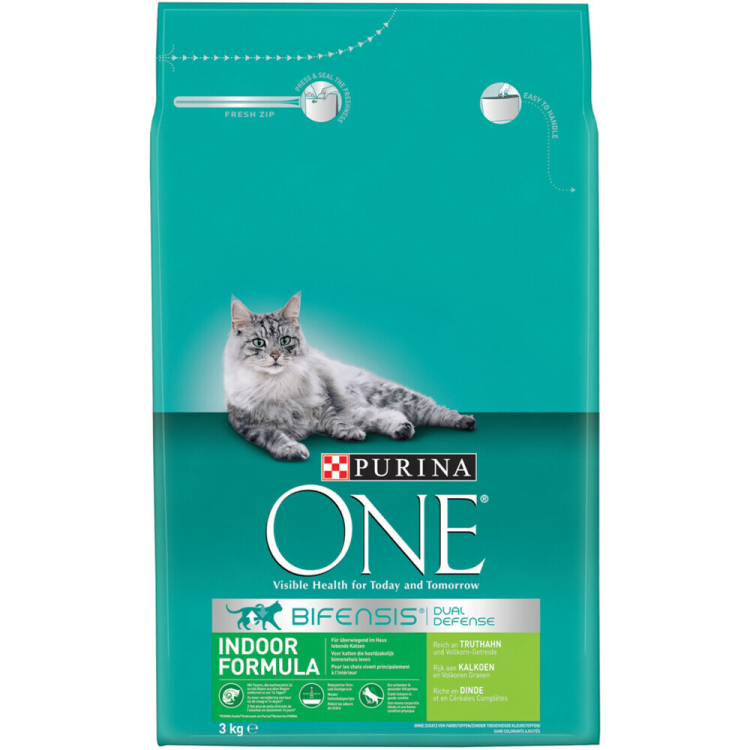 Purina One - Indoor Kalkoen - Kattenvoer - 3kg Achazz