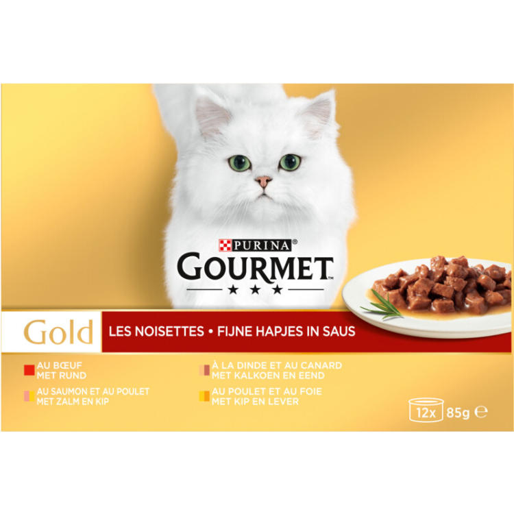 bad Fruitig ik ga akkoord met Gourmet - Gold Fijne Hapjes - Kattenvoer - 12x85g – Achazz