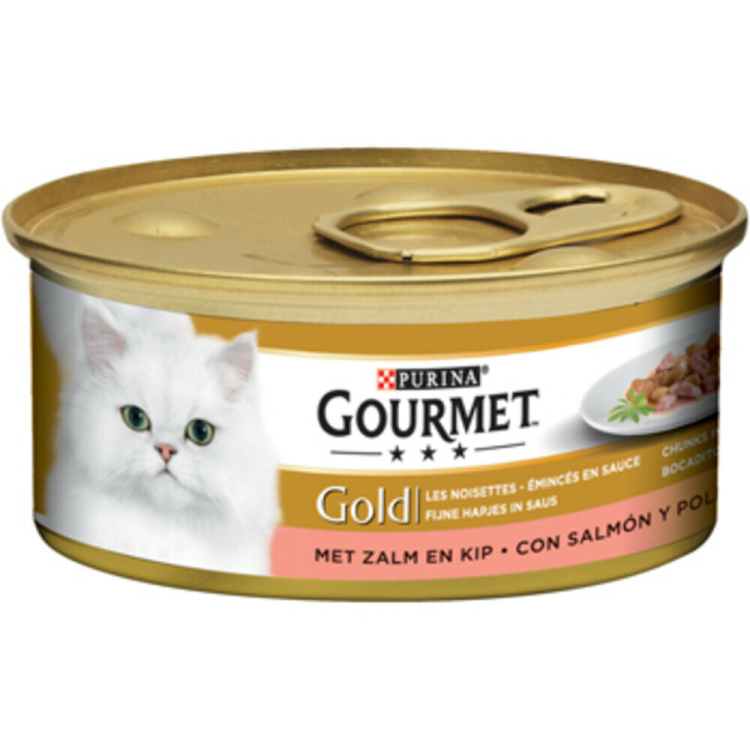 Aanpassen Kardinaal Specimen Gourmet - Gold Fijne Hapjes Zalm & Kip - Kattenvoer - 85g – Achazz