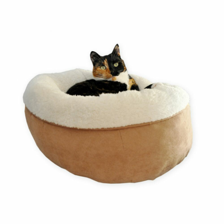 All For Paws - Kattenmand - Lambswool Donut Bed Tan - 45 x 25 c –