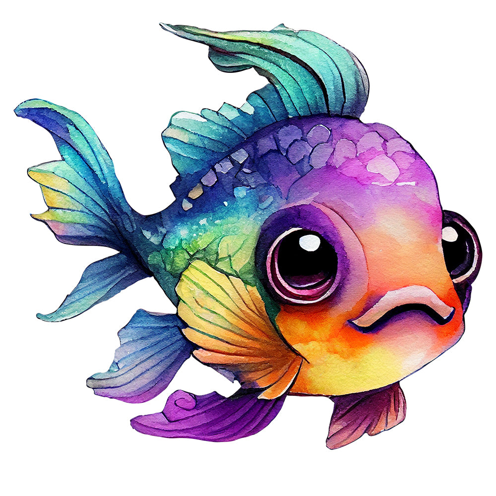 Png colorful watercolor fish – Png Fun Art