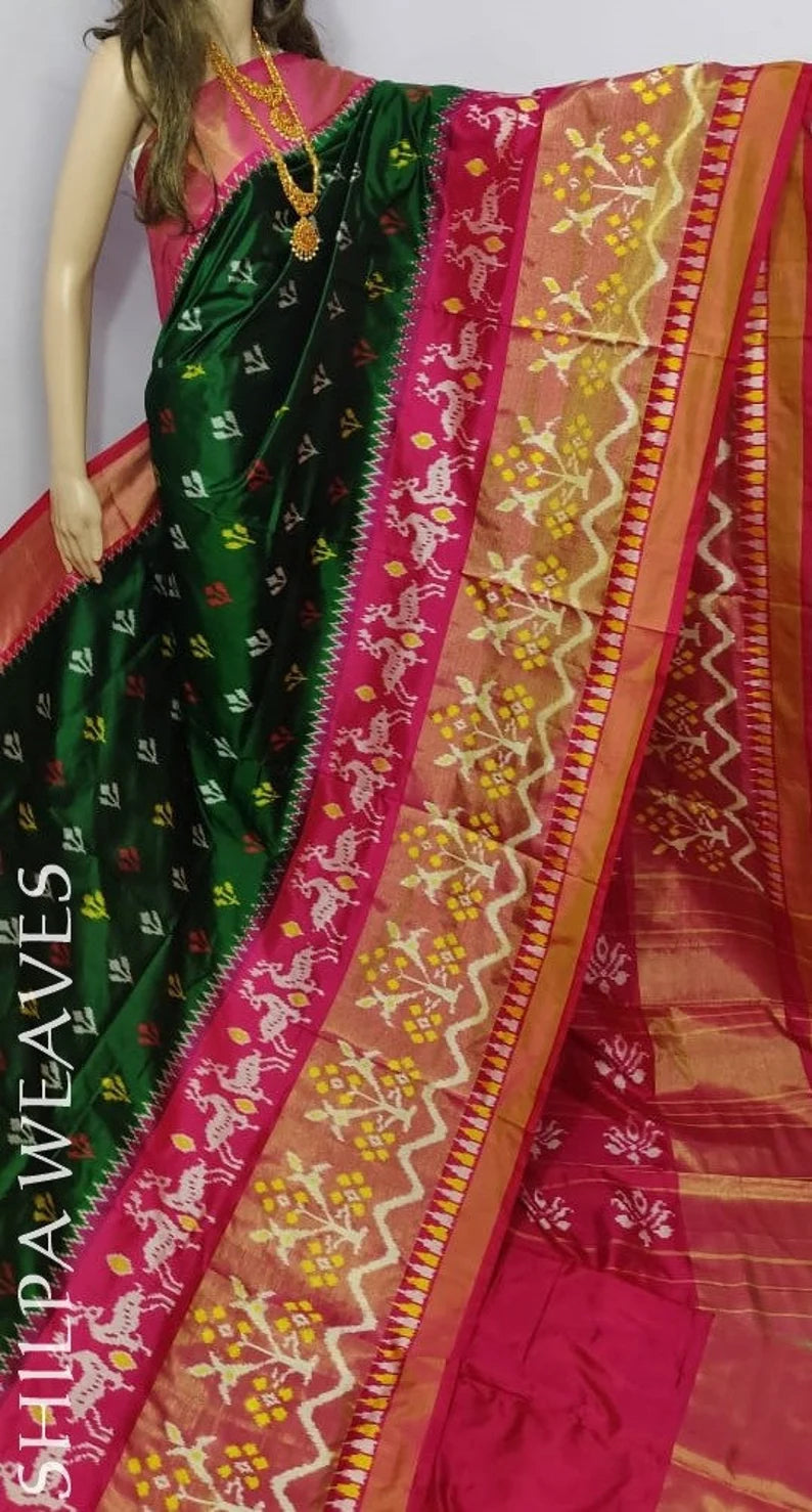 Pochampally ikkat pure silk saree | Handwoven sarees direct from ...
