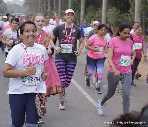 A group of women running.