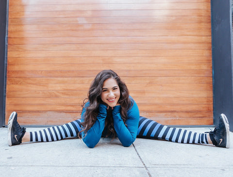 Shira Rose in Emmie Stripe leggings