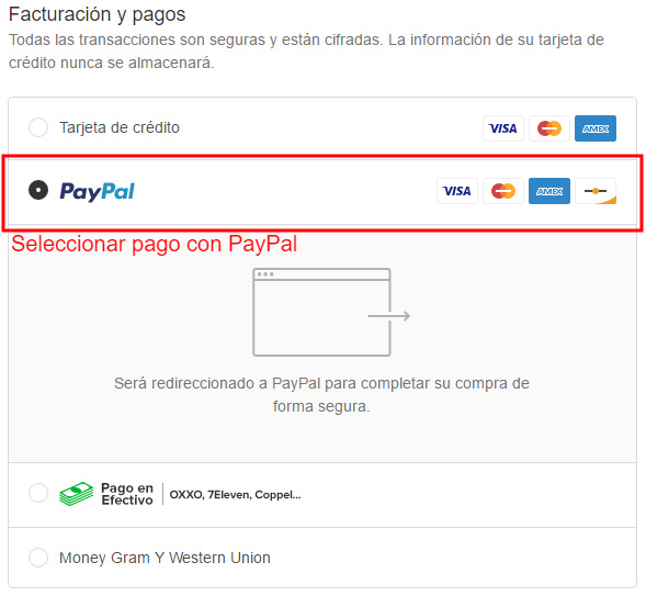 Método de pago PayPal