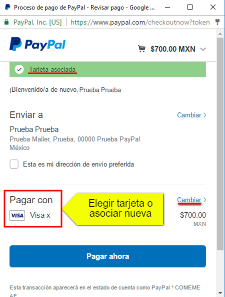 Tarjeta de pago