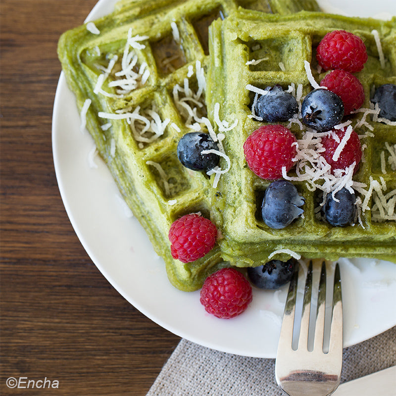 Matcha Waffle Recipe: Vegan Gluten-Free Coconut Encha Organic Matcha Waffle