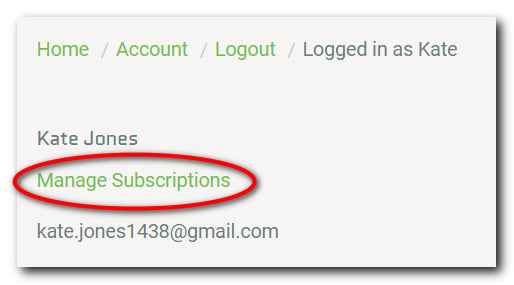 Click Manage Subscriptions