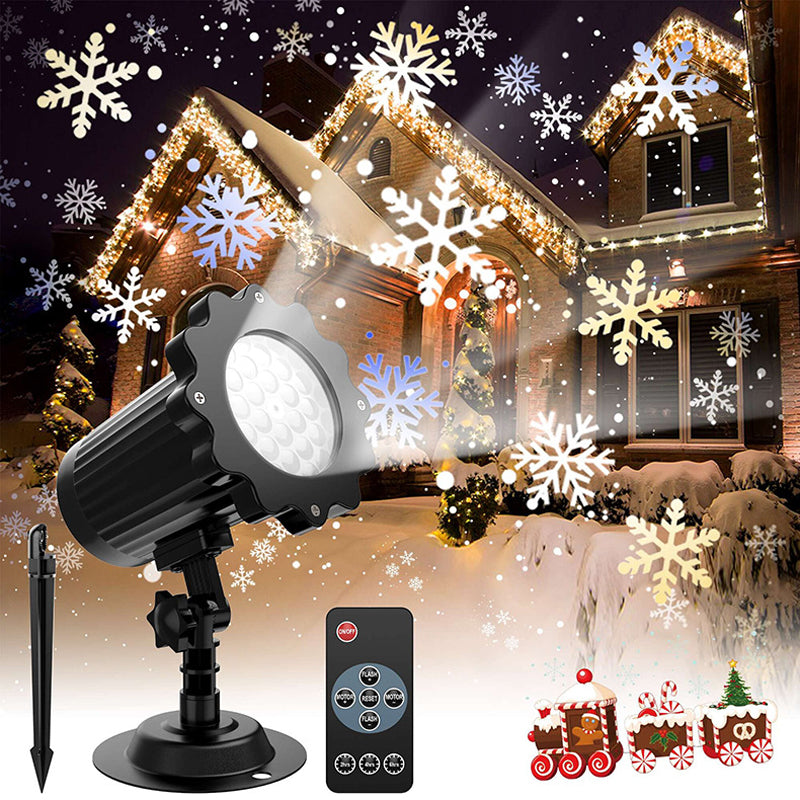 night stars snowfall laser light