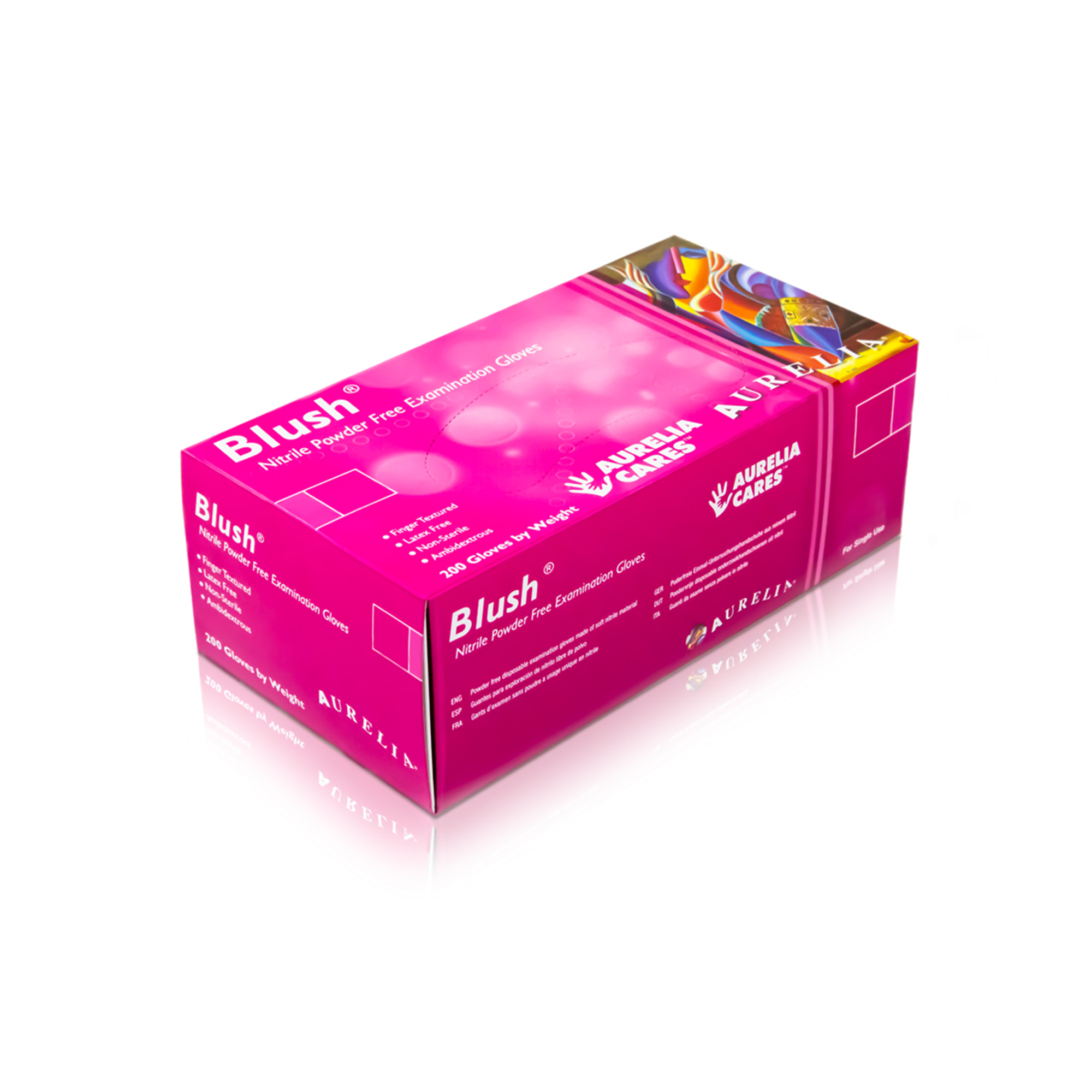 pink disposable gloves large