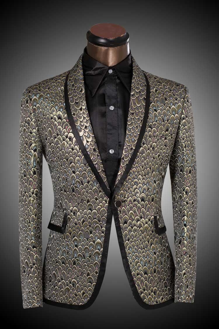 Men's Golden And Silver Scale Designer Suits Up To 6XL - TrendSettingFashions
- 1