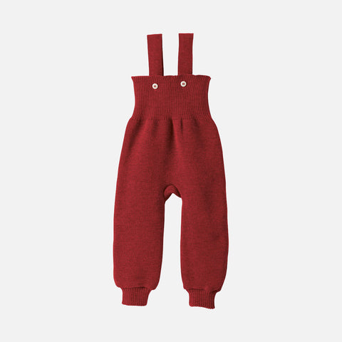 Organic Merino Wool Baby Dungarees - Bordeaux