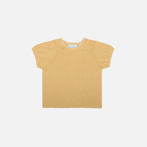 Organic Cotton Crochet Top - Corn - 0m-2y