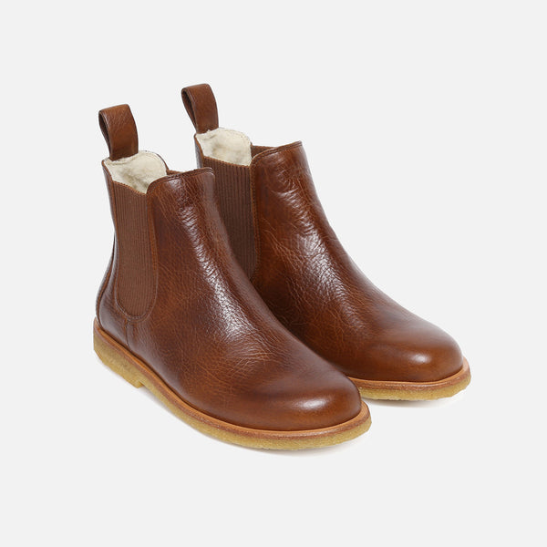 Women's Wool Lined Boots Cognac – MamaOwl