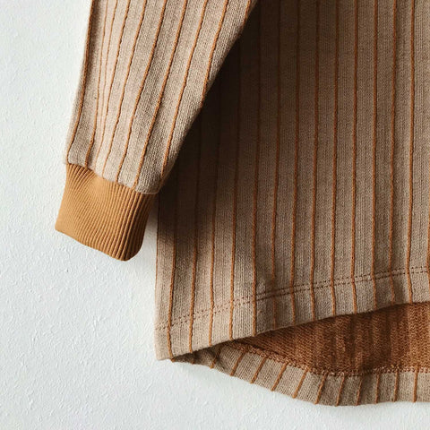 Organic Cotton Parallel Pullover - Dune Stripe