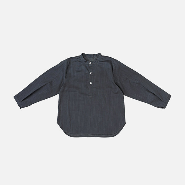 Cotton Emile LS Shirt - Charcoal - 3-8y
