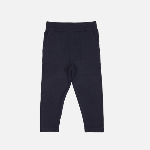 Merino Fine Knit Kids Pants - Navy - 2-8y