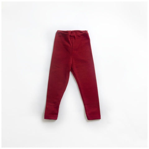 Organic Silk & Merino Wool Red Leggings 1-12y