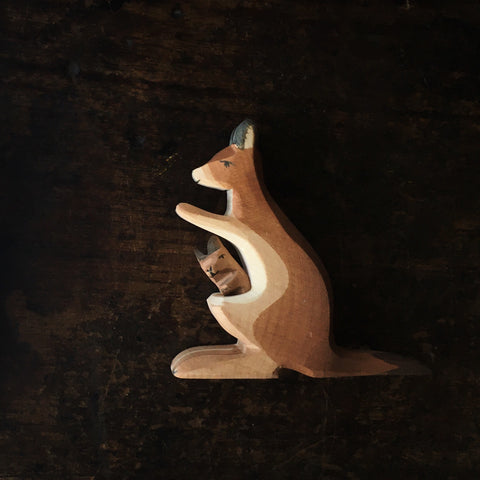 Handcrafted kangaroo with baby - More Options