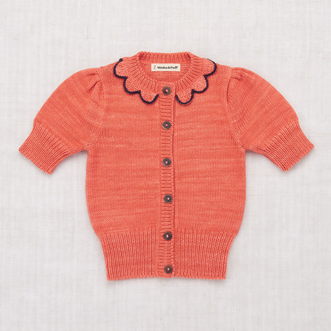 Pima Cotton Ellie SS Cardigan - Melon