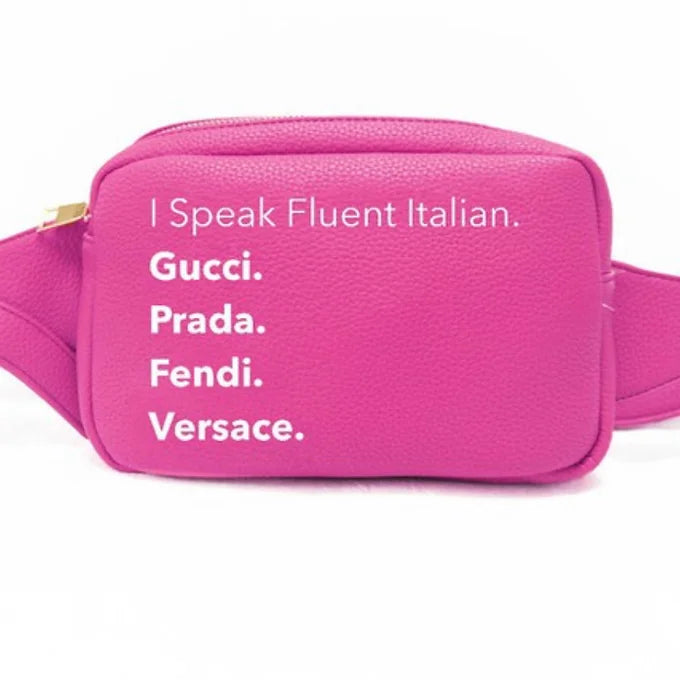I Speak Fashion Italian Fanny Pack | Pink