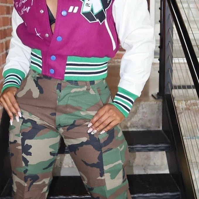 Fun Girl Varsity Jacket | Purple