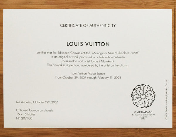 Takashi Murakami x Louis Vuitton : Monogram Mini Multicolore - White (2007) – The Che-Howell ...