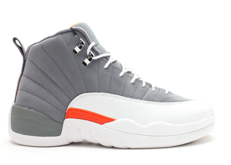 grey and orange jordan 12