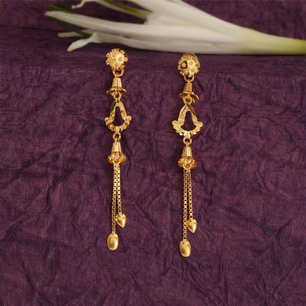 Invest in Your Style with 22k Plain Gold Earring – Jewelegance