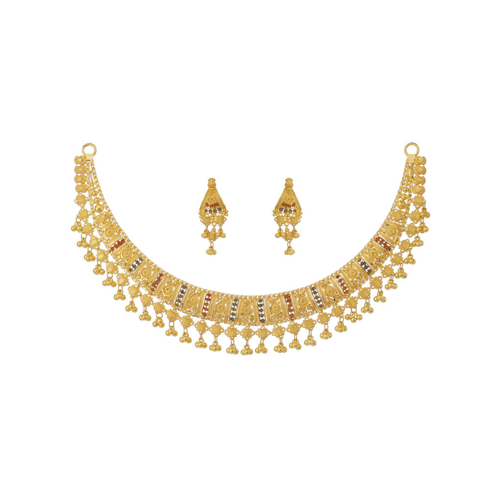 22k Plain Gold Necklace Set: A Touch of Luxury for Womens Jewelry ...