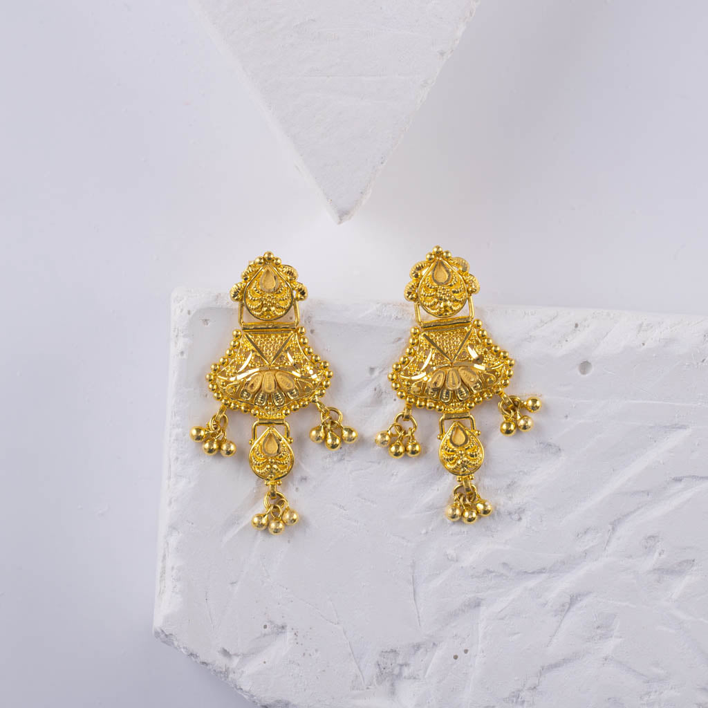 22k Plain Gold Earring - The Perfect Gift for Womens – Jewelegance