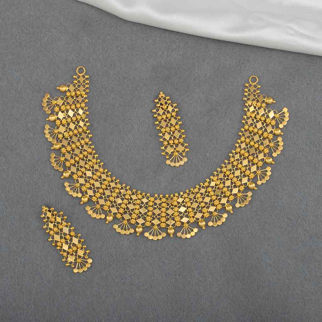 Plain Gold Jewellery for Women - 22k Necklace Set Edition ...